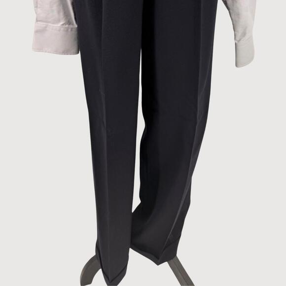Vintage Emporio Armani Virgin Wool Trousers Black Pleated Dress Pants Size 42 - Picture 7 of 9